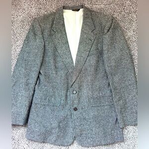 Vintage 100% Silk Farah Clothing Tweed 2 Button Blazer In Size 40L